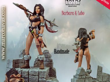 heroic fantasy,Fantasy barbarian girl Miniature Figure, Marco Navas