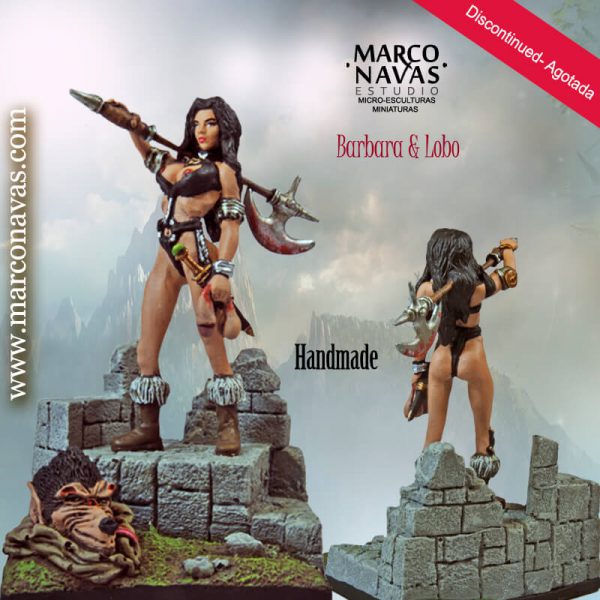 heroic fantasy,Fantasy barbarian girl Miniature Figure, Marco Navas